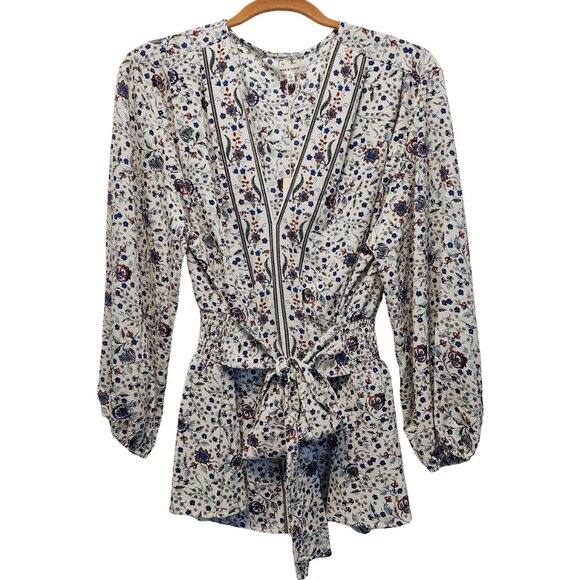 Boho Floral  Tie Waist Top  Max Studio  Size XL NWT - Picture 1 of 7